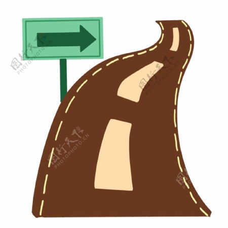 棕色的公路的插画