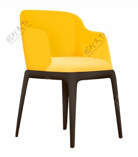 黄色椅子家具插画