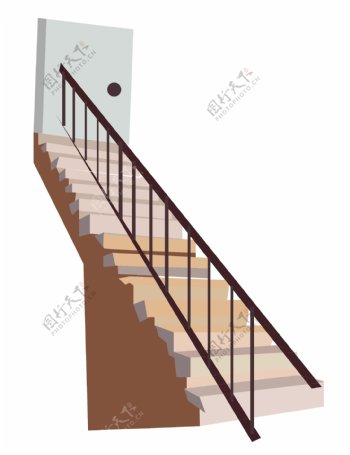 陡峭的上行楼梯插画