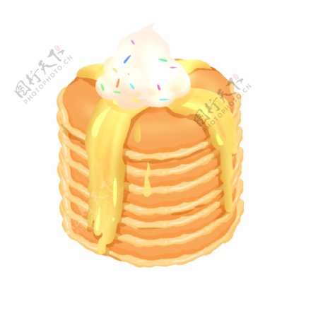 黄色奶油蛋糕插画