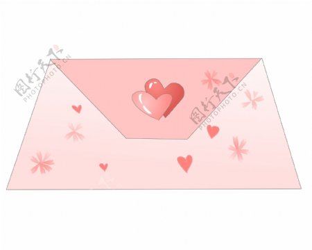 粉色心形信封插图
