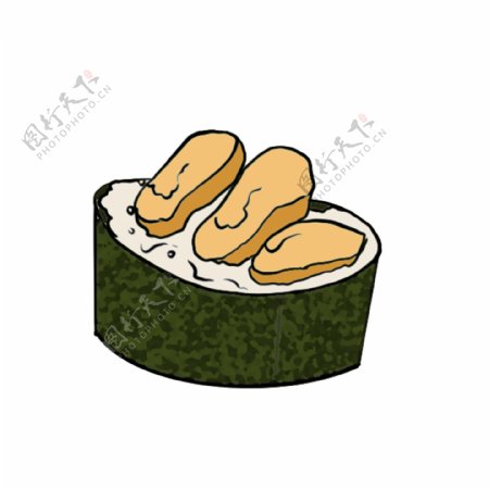 一块日式寿司插画