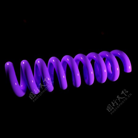 C4D紫色促销装饰立体弹簧