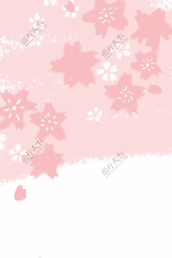 粉红色小花背景海报