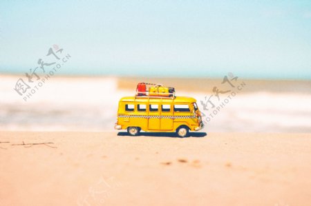 海边沙滩玩具车微景观