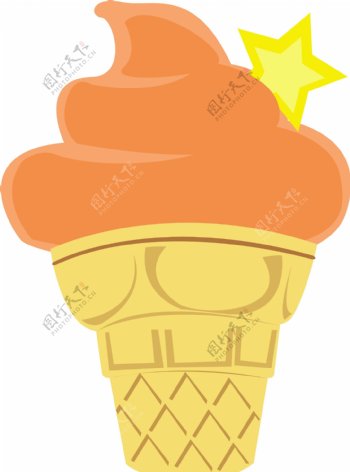 黄色美味冰淇淋