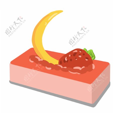 美食蛋糕草莓免抠