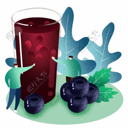 夏季蓝莓果汁