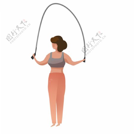 运动跳绳锻炼女士