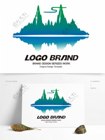 中国风矢量山水LOGO旅游标志设计