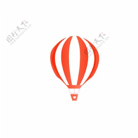 红白线条热气球装饰图案