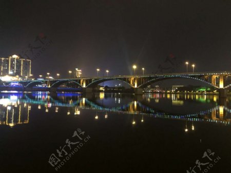 内江夜景西林大桥全景