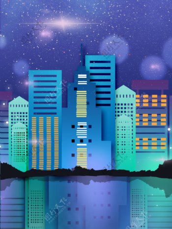 赛博朋克系列作品二梦幻未来科技城背景