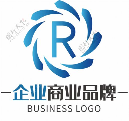 商业字母R科技商务公司logo
