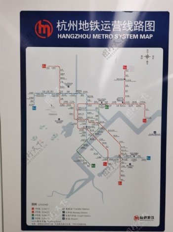 杭州地铁运营线路图