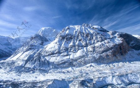 新疆托木尔峰雪山冰川航拍