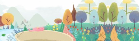 植物风景插画