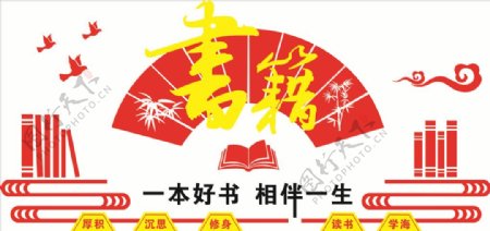 读书文化镂空雕刻中国风