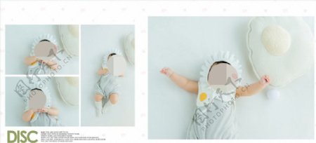 淡雅清新宝宝儿童生日照相册模板