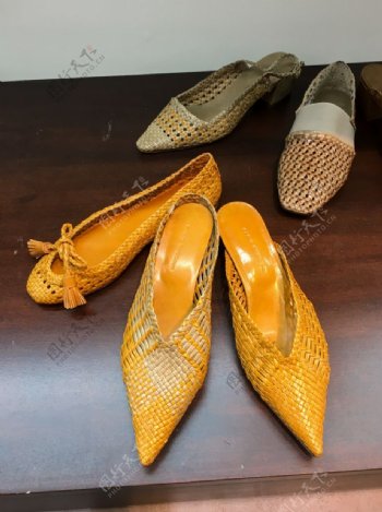 女鞋黄色鞋子