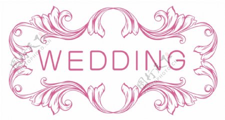 粉色婚礼WEDDING主题牌