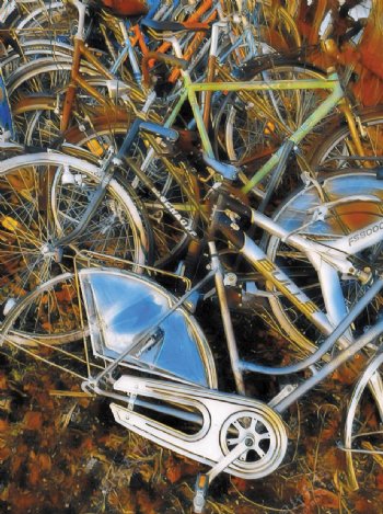 老自行车旧自行车废钢轮
