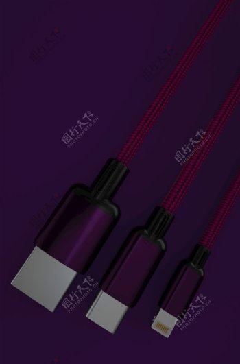 紫色数据线USB