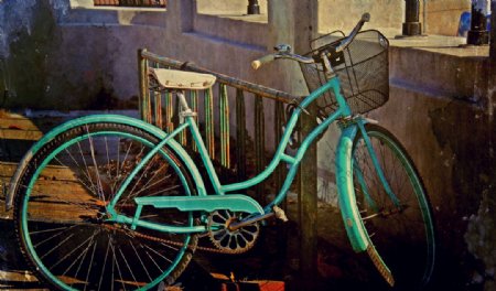 绿色古市自行车