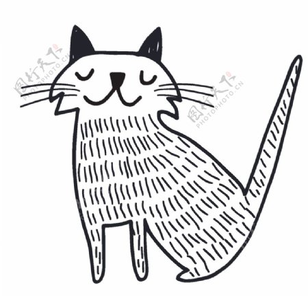 猫咪主题插画图案