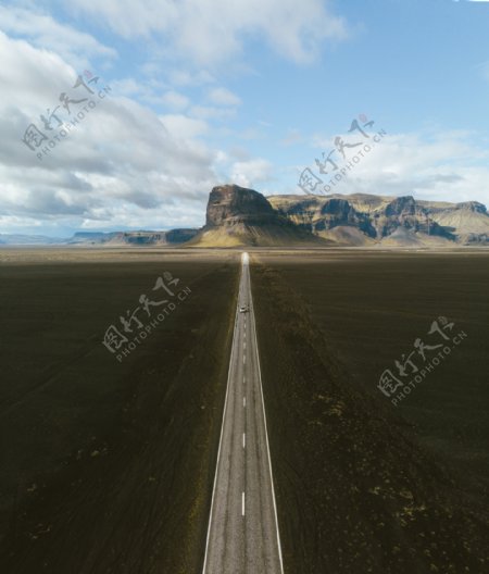 山峰道路空旷开阔视野背景素材