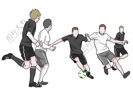 足球比赛竞技插画卡通人物素材