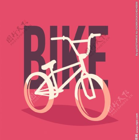 卡通自行车插画