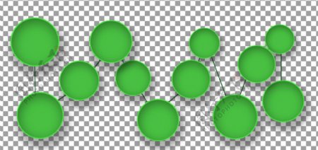 圆形绿色图案连线排列排版
