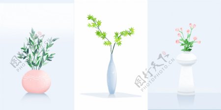 植物花卉盆栽花瓶简约现代装饰画