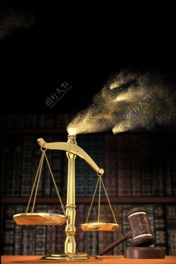 天平天秤金粉法律背景素材