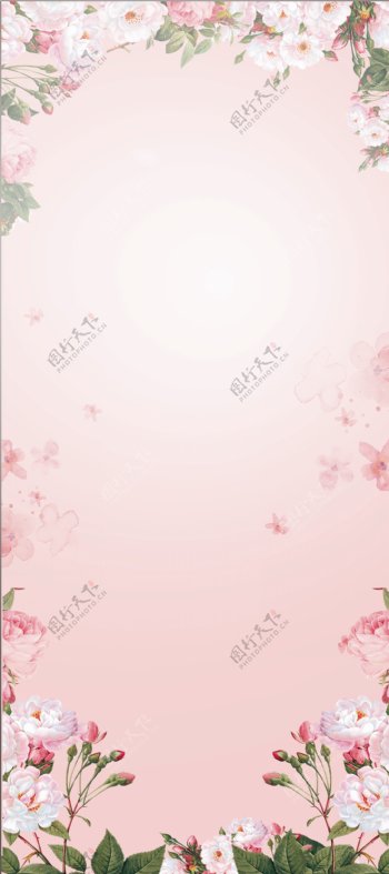 粉色彩妆展架背景