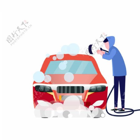 洗车免抠元素设计元素