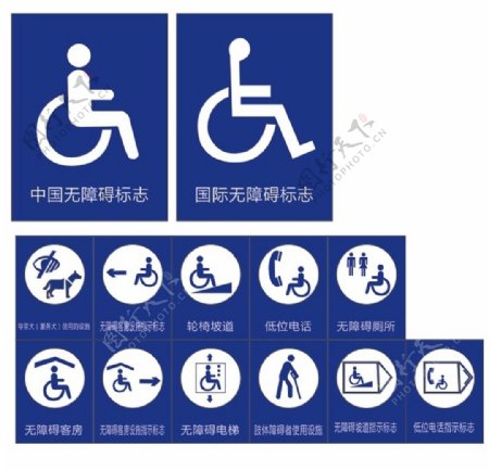 残疾标识无障碍指示标志