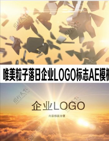 唯美粒子落日企业LOGO标志