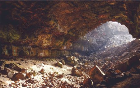 山洞岩石自然生态背景素材