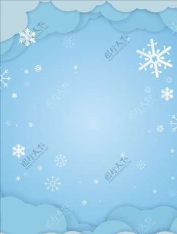 简约冬季雪花背景图片