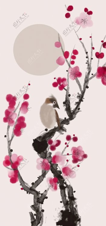 新中式梅花装饰画图片