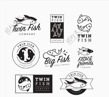 鱼类商务标志图片