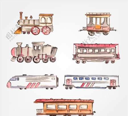 彩绘火车和车厢图片