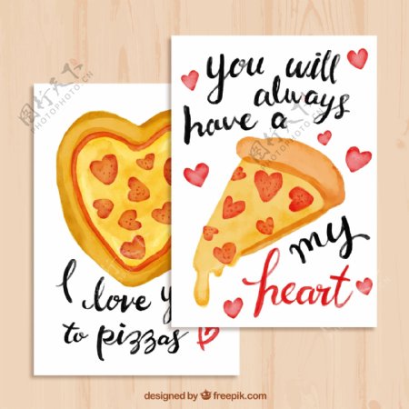 披萨爱心卡片图片