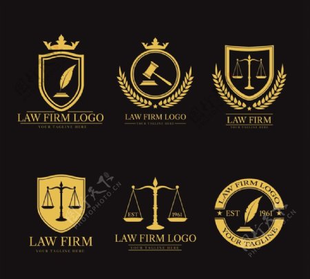金色法律元素标志图片