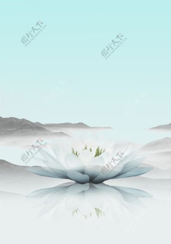 莲花底色背景图片