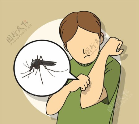 被蚊子咬的男子图片
