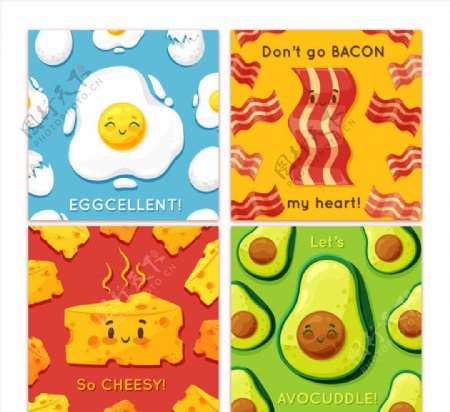可爱表情食物卡图片