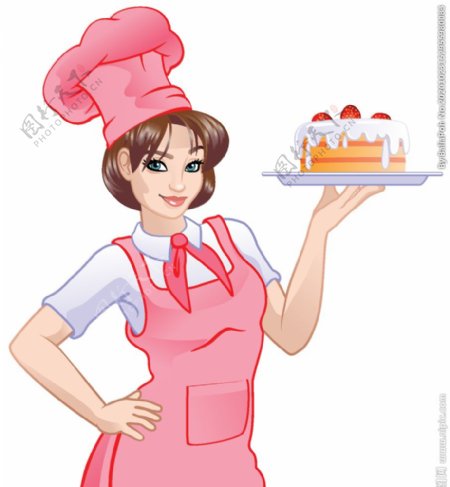 女厨师矢量素材图片